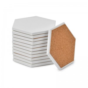 Blank ceramic coaster hexagon