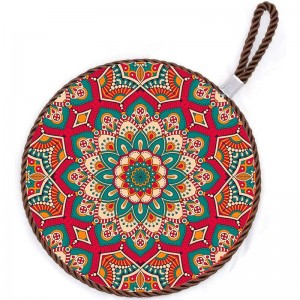 Wholesale Printed Heat Resistant Ceramic Trivet Mat With String Mandala Custom Sublimation Ceramic Placemat With Rope