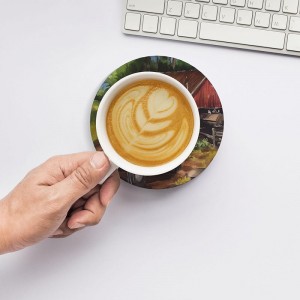 Sous-verres en céramique pour boissons, sous-verres de forme ronde avec support métallique, ensemble de dessous de verre en céramique pour tracteur à la ferme, offre spéciale