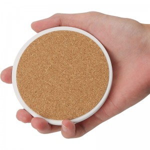 Blank Round ceramic coaster 4″ with cork back for UV pirnting