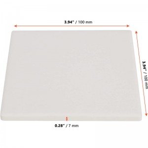 White unglazed Craft 4 Inches Absorbent Blank Ceramic Coasters Tile Make Your Own Coasters with Cork for Drinks