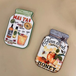 Wholesale Bottle shaped Ceramic Fridge Magnets Custom souvenirs Gifts Printed Ceramic Fridge magnet