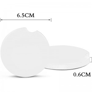 昇華ブランクカーカップコースター、フィンガーノッチ付きでオートカップホルダーコースターを簡単に取り外し可能