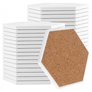 Hot sell water absorbent blank ceramic coaster with cork back for UV printing