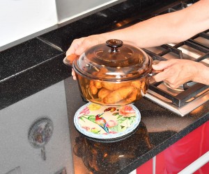 Esteras de cerámica a prueba de calor de Trivet de la impresión al por mayor con el placemat de cerámica sublimado aduana del cordón