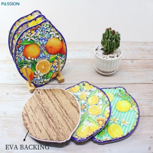 Italian Lemon Shape sublimation printing table decoration placemat ceramic tile