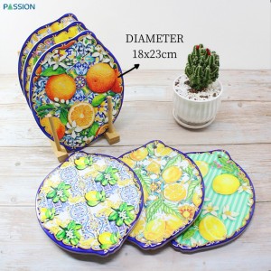 Italian Lemon Shape sublimation printing table decoration placemat ceramic tile