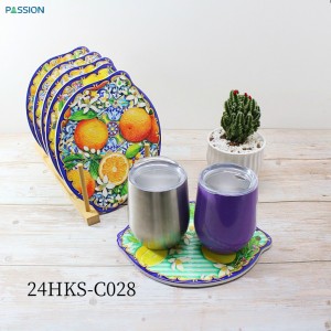 Italian Lemon Shape sublimation printing table decoration placemat ceramic tile