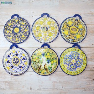 Custom Ceramic Trivet For Home Decoration ltems For Kitchen With Cork Backing