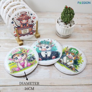 Wholesale China Custom Round Ceramic sublimation trivet Pot Holders with EVA Base