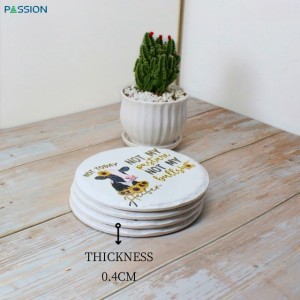 Atacado China Custom Round Ceramic Sublimation Trivet Pot Holders com base de EVA