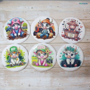 Atacado China Custom Round Ceramic Sublimation Trivet Pot Holders com base de EVA