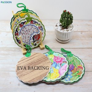 Kitchen dining table customized 3D trivet hot pot mats placemats Ceramic Coaster with rope