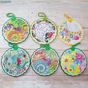 Kitchen dining table customized 3D trivet hot pot mats placemats Ceramic Coaster with rope