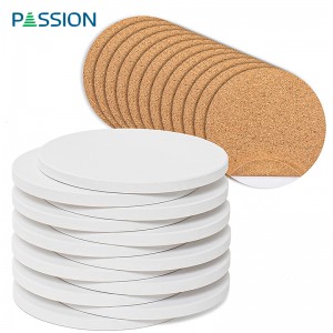 Base para copos de cerâmica em branco 10,3 cm redondo