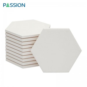 Hexágono de posavasos de cerámica en blanco