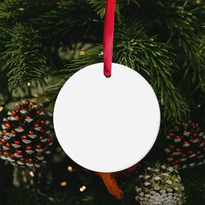 Sublimation Ornament Blanks Bulk Ceramic Discs Ornament for Heat Press Printing White Round Porcelain Ornament Personalized Xmas Tree Ornament Keepsake Crafts Gift