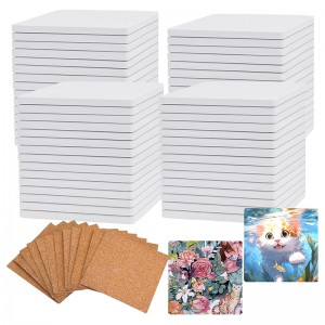 Ceramic Tiles for Crafts White Ceramic Coasters for Crafts Blank Unglazed Ceramic Tiles 4×4 for Painting