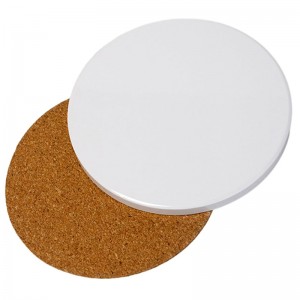 Thermal Transfer Round Ceramic Stone Coaster Square Sublimation Cup Pad with Coated Corks for DIY Painting Project