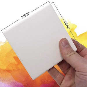 Unglazed Crafts DIY Coasters Ceramic White Tiles with Cork Backing Pads