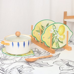 Ceramic Trivet With Lemon Design