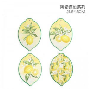 Ceramic Trivet With Lemon Design