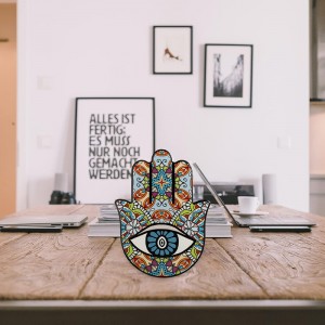 Fatima Hand Decor Ceramic Hamsa Fatima Holy Hand Design Tabletop Ornaments