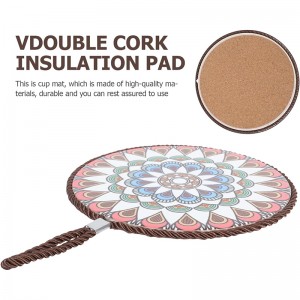 Cork potholder – Cup mat Tea Cup Table Trivet Pottery Coasters Tea Coaster Decorative Coaster hot pan Holder Mandala Coaster Cork Trivet Ceramics White Nylon Absorbent pad