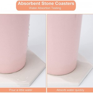 Ceramic Tiles for Crafts Coasters with 2 Holder White Unglazed Ceramic Tiles with Cork Backing Pads