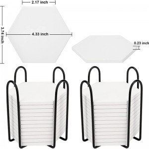 Ceramic Tiles for Crafts Coasters with 2 Holder White Unglazed Ceramic Tiles with Cork Backing Pads