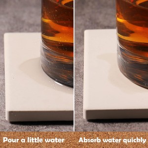 4 x 4 Absorbent Ceramic Square Coasters Pack of 4