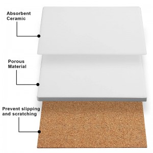 4 Inch Blank Coasters Unglazed Ceramic White Tiles with Cork Backing Pads for Painting