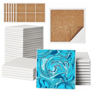 4 x 4 Absorbent Ceramic Square Coasters Pack of 4