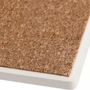 4 Inches Blank Absorbent White Unglazed Craft Ceramic Tiles Coasters with Cork for Drinks