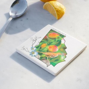 Custom printed ceramic coaster 10.8cm square